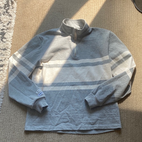 KOTN Barbarian Half-Zip Rugby Sweatshirt, M, Ash/Ivory - Picture 1 of 6